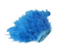 Feathers Fringe Trims 1M/5M/10M Turkey Feathers Trim 10-15cm Fluffy Feather Ribbon for Crafts Accessories Wedding Party Clothing Sewing Decoration(Light Blue,10M)