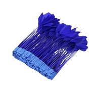 Feathers Fringe Trims 2M Colored Goose Feathers Trims for Wedding Jewelry Dress Decorations Fringe Clothes DIY Handicrafts(Dark Blue)