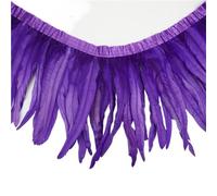 Feathers Fringe Trims 2meters Colorful Rooster Tail Feather Trims for Needlework and DIY Handicrafts Feathers Fringes(Purple,15-20CM 6-8inch)