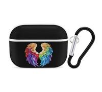 Feathers in Rainbow Wings Flight Angels Earphone Case PC Bluetooth Earbud Case Headphone Cases Compatible with Airpods Pro White-style