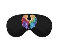 Feathers in Rainbow Wings Flight Angels Sleep Mask Soft Blackout Eye Mask Eye Shade Cover with Adjustable Strap for Men Women