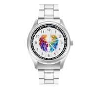 Feathers in Rainbow Wings Flight Angels Unisex Watch Simple Wrist Watch Analog Quartz Watch Digital Wrist