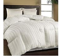 Feathers & Linen Luxury White Goose 100% Pure Hungarian Goose Down Duvet 330 Thread Count Egyptian Cotton Stripe Cover (Superking 13.5 Tog)