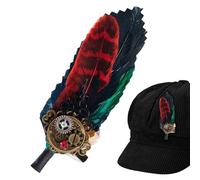 Feathers Medieval Brooch,Steampunk Metal Pin for Unisex,PunkStyle Gear Clock Feathers Brooch Clip Lapel Pin Costume Corsages