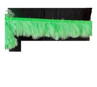 Feathers Trims Fringe 1 Meter Fluffy Feathers Trim Fringe Ribbon 10-15cm Feather on Tape Fringes Sewing Party Clothing Dress Decoration(Green)