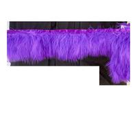 Feathers Trims Fringe 1 Meter Fluffy Feathers Trim Fringe Ribbon 10-15cm Feather on Tape Fringes Sewing Party Clothing Dress Decoration(Purple)