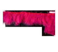 Feathers Trims Fringe 1 Meter Fluffy Feathers Trim Fringe Ribbon 10-15cm Feather on Tape Fringes Sewing Party Clothing Dress Decoration(Wine red)