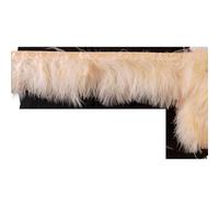 Feathers Trims Fringe 1 Meter Fluffy Feathers Trim Fringe Ribbon 10-15cm Feather on Tape Fringes Sewing Party Clothing Dress Decoration(Champagne)
