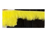 Feathers Trims Fringe 1 Meter Fluffy Feathers Trim Fringe Ribbon 10-15cm Feather on Tape Fringes Sewing Party Clothing Dress Decoration(Yellow)