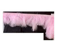 Feathers Trims Fringe 1 Meter Fluffy Feathers Trim Fringe Ribbon 10-15cm Feather on Tape Fringes Sewing Party Clothing Dress Decoration(Light Pink)