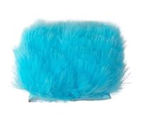 Feathers Trims Fringe 1 Meter Fluffy Feathers Trim Fringe Ribbon 10-15cm Feather on Tape Fringes Sewing Party Clothing Dress Decoration(Blue4)
