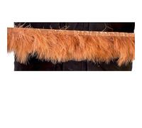 Feathers Trims Fringe 1 Meter Fluffy Feathers Trim Fringe Ribbon 10-15cm Feather on Tape Fringes Sewing Party Clothing Dress Decoration(Brown)