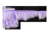 Feathers Trims Fringe 1 Meter Fluffy Feathers Trim Fringe Ribbon 10-15cm Feather on Tape Fringes Sewing Party Clothing Dress Decoration(Light Purple)