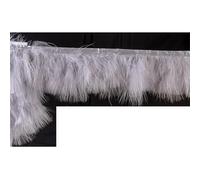 Feathers Trims Fringe 1 Meter Fluffy Feathers Trim Fringe Ribbon 10-15cm Feather on Tape Fringes Sewing Party Clothing Dress Decoration(Grey)