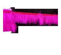 Feathers Trims Fringe 1 Meter Fluffy Feathers Trim Fringe Ribbon 10-15cm Feather on Tape Fringes Sewing Party Clothing Dress Decoration(Rose)