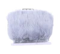 Feathers Trims Fringe 1 Meter Fluffy Feathers Trim Fringe Ribbon 10-15cm Feather on Tape Fringes Sewing Party Clothing Dress Decoration(Light Grey)