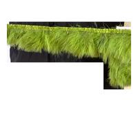 Feathers Trims Fringe 1 Meter Fluffy Feathers Trim Fringe Ribbon 10-15cm Feather on Tape Fringes Sewing Party Clothing Dress Decoration(Green2)