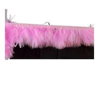 Feathers Trims Fringe 1 Meter Fluffy Feathers Trim Fringe Ribbon 10-15cm Feather on Tape Fringes Sewing Party Clothing Dress Decoration(Pink)