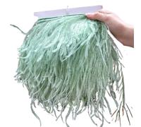 Feathers Trims Fringe 1 Meter Ostrich Feather Trim 10-15/15-18/18-22CM Plumes Fringe Ribbon for Home Party Dress Sewing Wedding Decoration(Lake Blue,18-22 cm 7-9 inches)