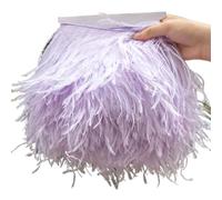 Feathers Trims Fringe 1 Meter Ostrich Feather Trim 10-15/15-18/18-22CM Plumes Fringe Ribbon for Home Party Dress Sewing Wedding Decoration(Purple,18-22 cm 7-9 inches)