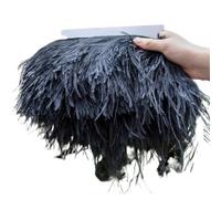 Feathers Trims Fringe 1 Meter Ostrich Feather Trim 10-15/15-18/18-22CM Plumes Fringe Ribbon for Home Party Dress Sewing Wedding Decoration(Deep Purple,10-15 cm 4-6 inches)