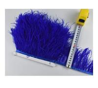 Feathers Trims Fringe 1M 5M 10M 8-10CM Ostrich Feather Trims Ribbon Skirt DIY Clothing Ostrich Feathers for Crafts Plumes(4 Blue,5 Meters)