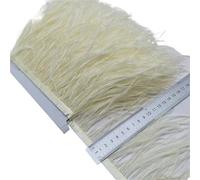 Feathers Trims Fringe 2/5/10Yards Ostrich Feather Ribbon Ostrich Feathers Trim Fringe Clothing Decoration(Beige,10 Yards)
