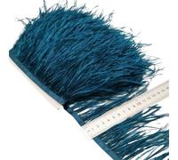 Feathers Trims Fringe 2/5/10Yards Ostrich Feather Ribbon Ostrich Feathers Trim Fringe Clothing Decoration(Dark Green,10 Yards)