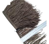 Feathers Trims Fringe 2/5/10Yards Ostrich Feather Ribbon Ostrich Feathers Trim Fringe Clothing Decoration(Dark Coffee,10 Yards)