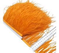 Feathers Trims Fringe 2/5/10Yards Ostrich Feather Ribbon Ostrich Feathers Trim Fringe Clothing Decoration(Orange,10 Yards)