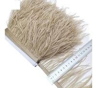 Feathers Trims Fringe 2/5/10Yards Ostrich Feather Ribbon Ostrich Feathers Trim Fringe Clothing Decoration(Light Coffee,5 Yards)