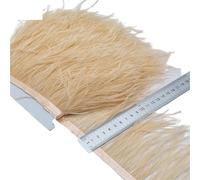 Feathers Trims Fringe 2/5/10Yards Ostrich Feather Ribbon Ostrich Feathers Trim Fringe Clothing Decoration(Champagne,2 Yards)