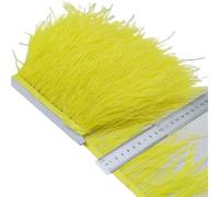 Feathers Trims Fringe 2/5/10Yards Ostrich Feather Ribbon Ostrich Feathers Trim Fringe Clothing Decoration(Yellow,2 Yards)