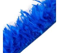Feathers Trims Fringe 2 Meters Feathers Trims Fringe Height 10-15cm Wedding Clothing Dress Decoration DIY Feather Ribbon Sewing Crafts(White)