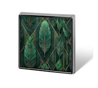 Feathers Vintage Green Unisex Brooches & Pins Square Lightweight Lapel Badge Jewelry for Clothing Shawl Hat