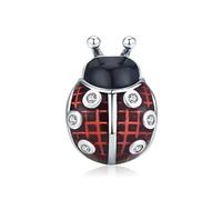 FeatherWish 925 Sterling Silver Ladybird Bug Insect Animal Nature Garden Family Home Charms With Cubic Zirconia & Enamel Fits And Compatible With Pandora Bracelets Gift For Birthday Women Wife Friend