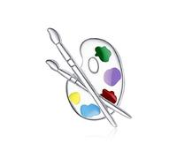 FeatherWish I Love Art Paint Pallet Artist Bead 925 Sterling Silver Charm Compatible With Pandora Bracelet Or Necklace