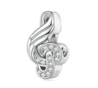FeatherWish Music Note Treble Clef Bead Charm Sterling Silver 925 Fits And Compatible With Pandora Bracelets Gift For Best Friend Daughter Sister Mum Wife Birthday