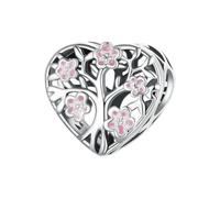FeatherWish Rose Gold Love Heart Family Friend Charm Bead Sterling Silver 925 Fits And Compatible With Pandora Bracelets Gift For Mum Sister Wife Daughter Christmas (Family Tree Love)
