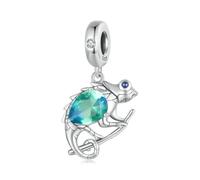 FeatherWish Sterling Silver 925 Charm Chameleon Lizard Animal Pendant Dangle Fits And Compatible With Pandora Bracelets Gift For Birthday Mum Wife Sister Best Friend Family