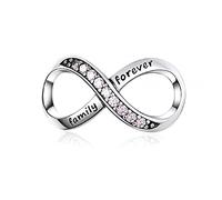 FeatherWish Sterling Silver 925 Charm Infinity Family Forever Love Always Bead Fits And Compatible With Pandora Bracelets Gift For Sister Mum Wife Daughter Birthday Daughter