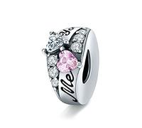 FeatherWish You Me Love Heart Spacer Charm 925 Sterling Silver Bead Sterling Silver 925 Fits And Compatible With Pandora Bracelets Gift For Friend Wife Daughter Sister Birthday Christmas
