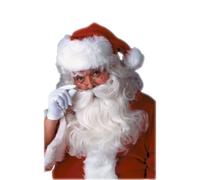 Official Rubies Mens Deluxe Santa Beard & Wig Set