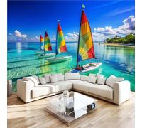 Feature Wall Mural 350 x 256 cm, Tropical Summer Sail Photo Wallpaper