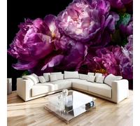 Feature Wall Mural Peony Floral Photo Wallpaper Non-Woven Matt | Wipeable Panoramic Mural Wallpaper 400x280 cm 3D Luxury Botanical Wall Art for Living Room Bedroom Home Office N89
