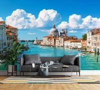Feature Wall Mural Venice Grand Canal Non-Woven 3D Matt Photo Wallpaper | Wipeable Panoramic Mural Wallpaper Italian Cityscape Waterproof Wall Art 250x175 cm for Living Room Bedroom Kid Roomp246