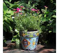 Featured Creative Succulent Plants Small Pots Outdoor Flower Pot Colorful Ceramic Plant Pot Luxury Hand-Painted Ceramic Green Plant Flower Pots Courtyard Balcony Decor,22CM