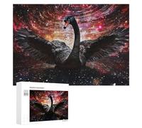 Featured Design: A Cosmic Swan's Flight, 300 PCS, Displayable Picture Puzzle, Weekend Puzzle Project, for Screen-Free Relaxation at Home