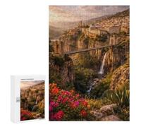Featured Design: Algeria Constantine Cityscape with Bridge And Waterfall, 300 PCS, Adult Picture Puzzle, Winter Gift; for Couples, Friends And Family
