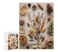 Featured Design: Autumnal Still Life with Dried Elements, 500 PCS, Wooden Art Puzzle, Gift for Puzzle Lovers; for Couples, Friends And Family